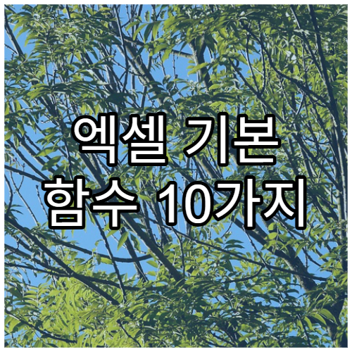 엑셀 기본 함수 10가지 쉽게 이해하기