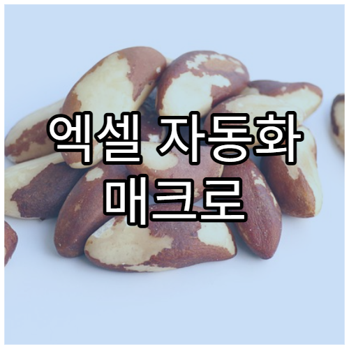 엑셀 자동화 매크로 만드는 법(기초)