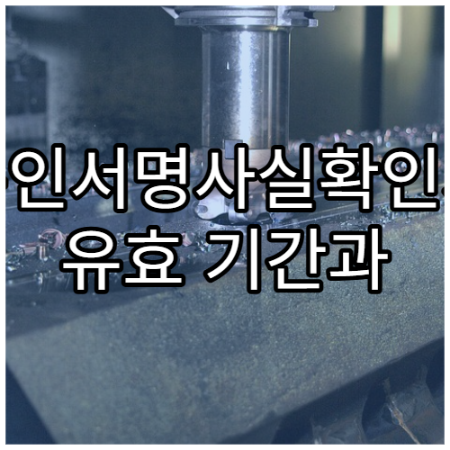 본인서명사실확인서 유효 기간과 사용처