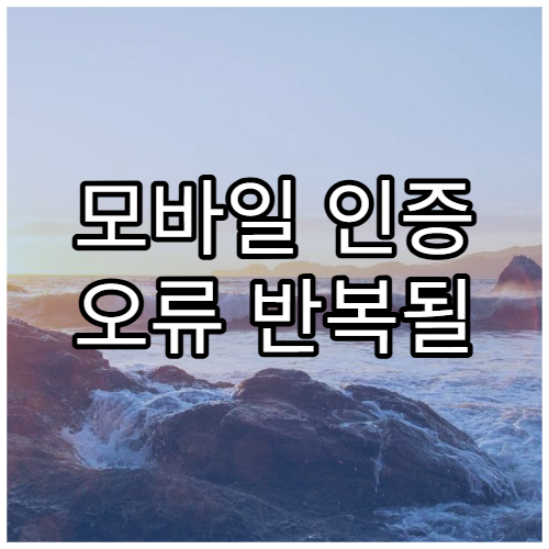 모바일 인증 오류 반복될 때 해결 순서